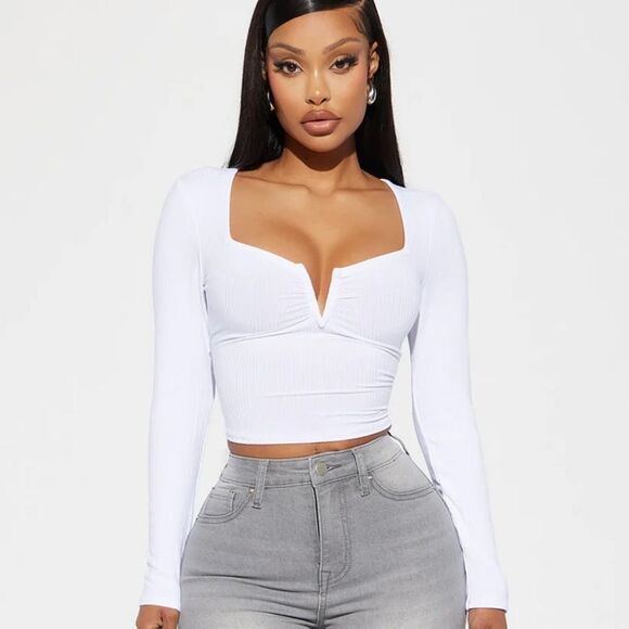 Anaya Ribbed Top - White/ NWOT - Picture 1 of 5